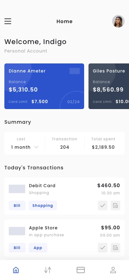 Personal Transfer Money Mobile App UI Kit - Screenshot 1