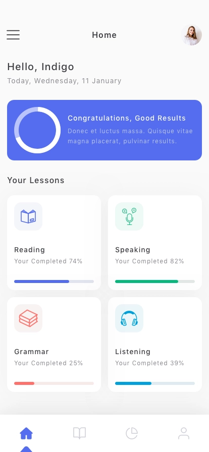 Language Learning Mobile App UI Kit - Screenshot 3