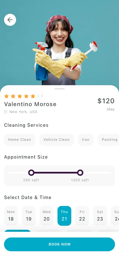 Home Clean Services Mobile App UI Kit - Screenshot 2