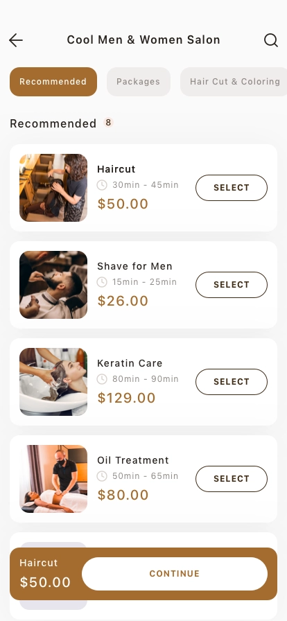 Beauty & Hair Salon Mobile App UI Kit - Screenshot 5