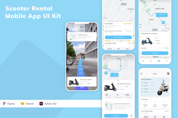 Scooter Rental Mobile App UI Kit