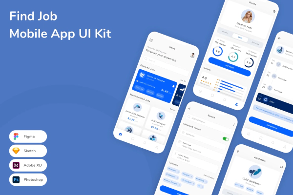 Find Job Mobile App UI Kit
