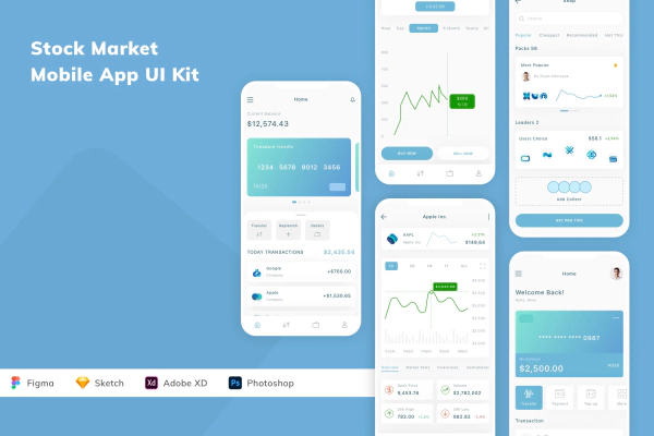 Stock Market Mobile App UI Kit