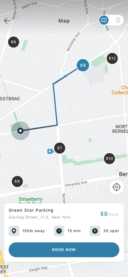 Find Parking Space Mobile App UI Kit - Screenshot 2