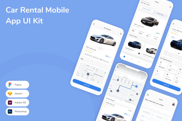 Car Rental Mobile App UI Kit