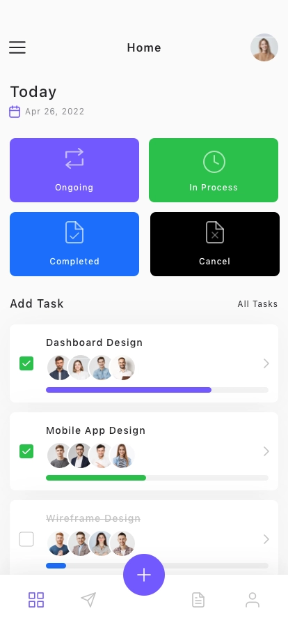 Project Management Mobile App UI Kit - Screenshot 1