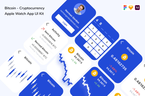 Bitcoin - Cryptocurrency Apple Watch App UI Kit
