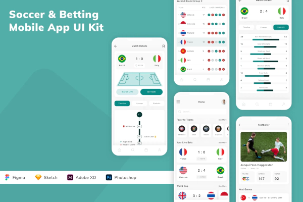 Soccer & Betting Mobile App UI Kit