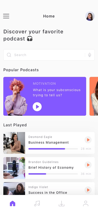 Podcast App UI Kit - Screenshot 1
