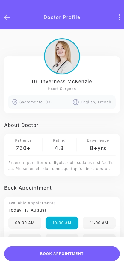 Doctor & Medical Mobile App UI Kit - Screenshot 2
