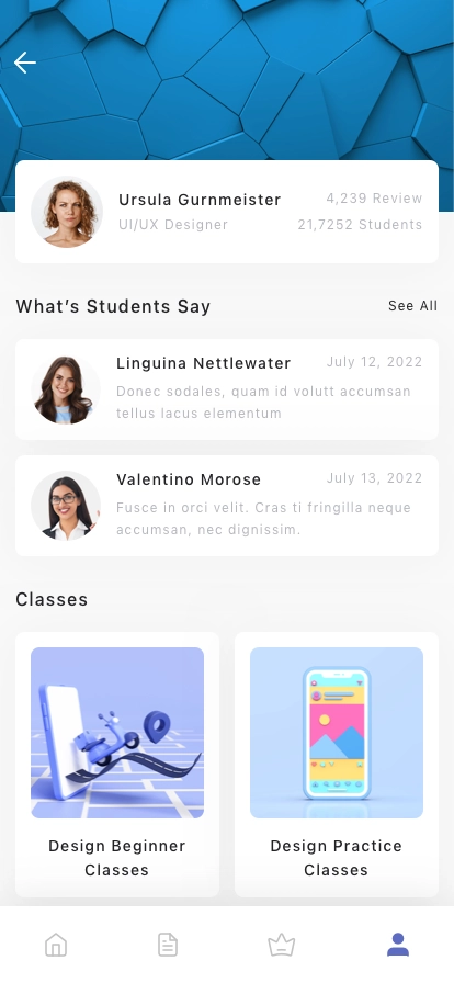E-learning Mobile App UI Kit - Screenshot 5