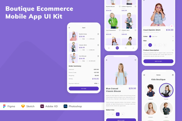 Boutique Ecommerce Mobile App UI Kit