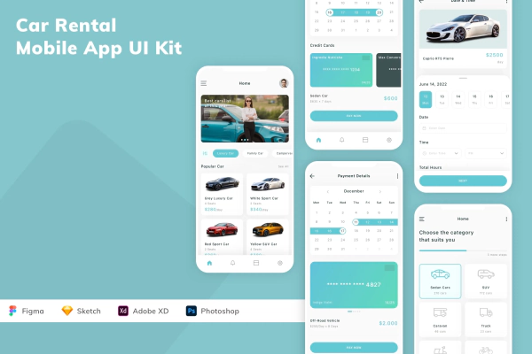 Car Rental Mobile App UI Kit
