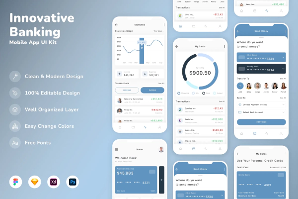 Innovative Banking Mobile App UI Kit