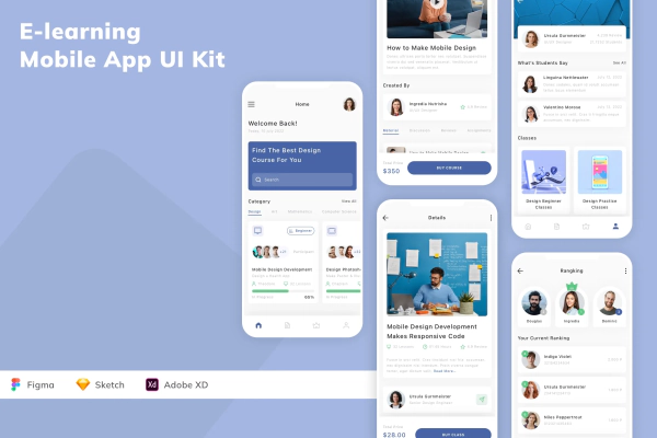 E-learning Mobile App UI Kit