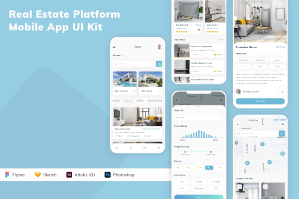 Real Estate Platform Mobile App UI Kit