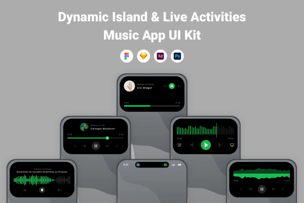Dynamic Island & Live Activities Music App UI Kit