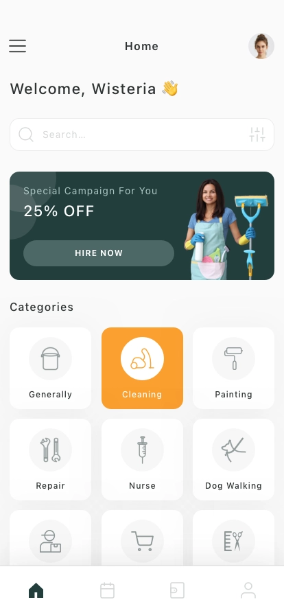 Cleaning Service Mobile App UI Kit - Screenshot 3