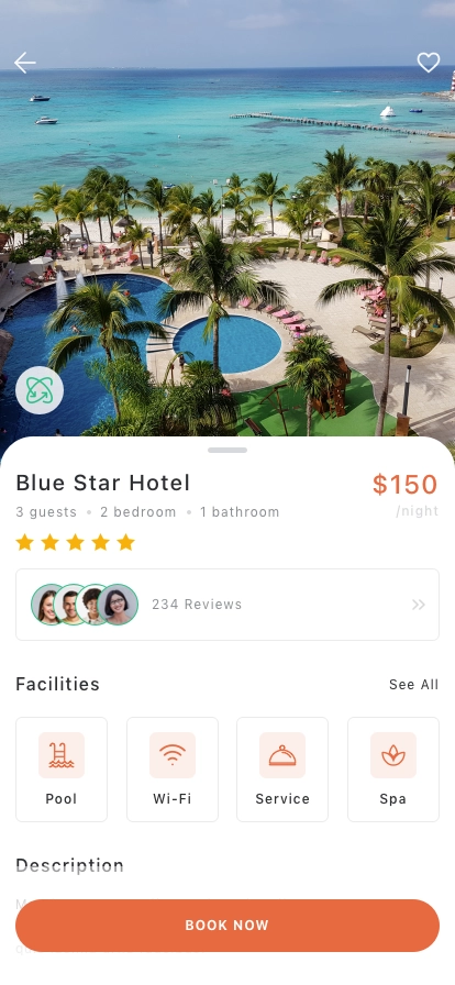 Hotel Booking Mobile App UI Kit - Screenshot 2