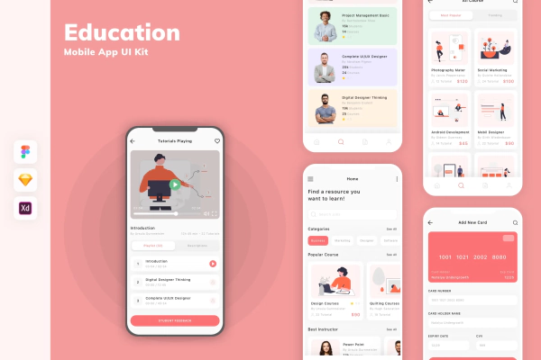 Education Mobile App UI Kit