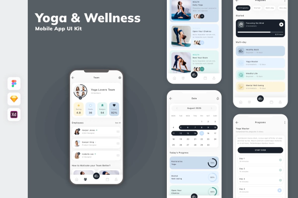 Yoga & Wellness Mobile App UI Kit