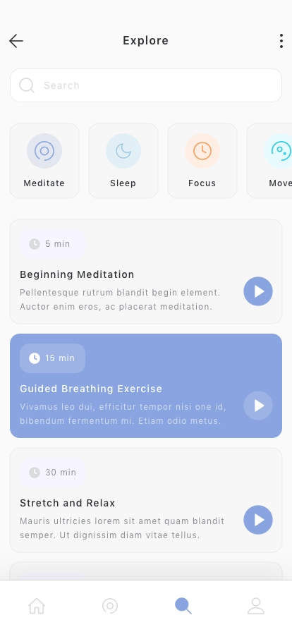 Wellness & Meditation Mobile App UI Kit - Screenshot 2