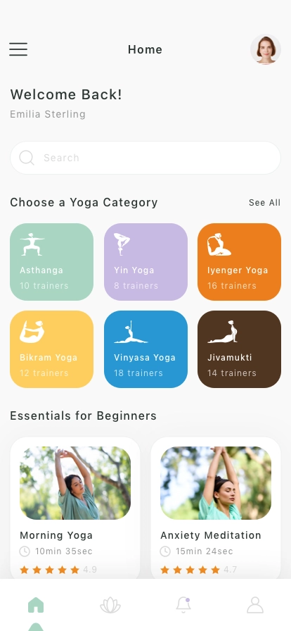 Yoga & Meditation Mobile App UI Kit - Screenshot 1
