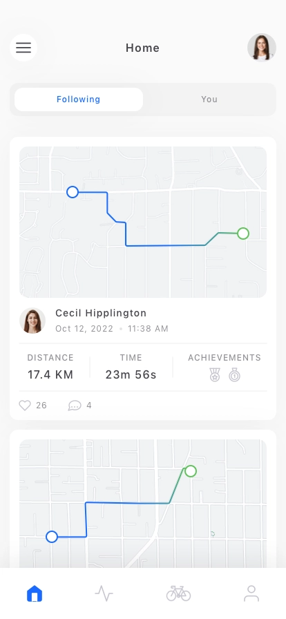 Cycling Mobile App UI Kit - Screenshot 1
