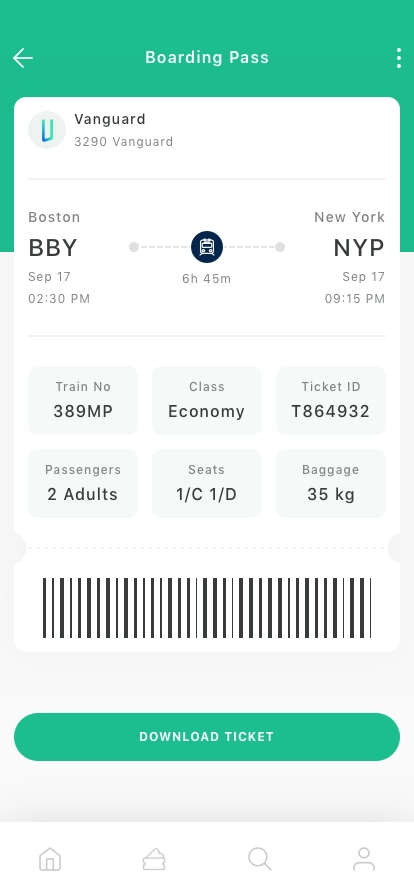 Train Ticket Mobile App UI Kit - Screenshot 5