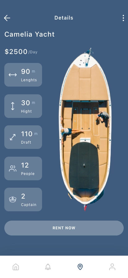 Luxury Yacht Reservation Mobile App UI Kit - Screenshot 3