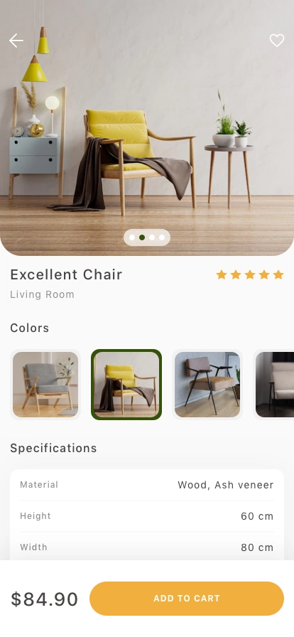 Furniture Shop Mobile App UI Kit - Screenshot 3