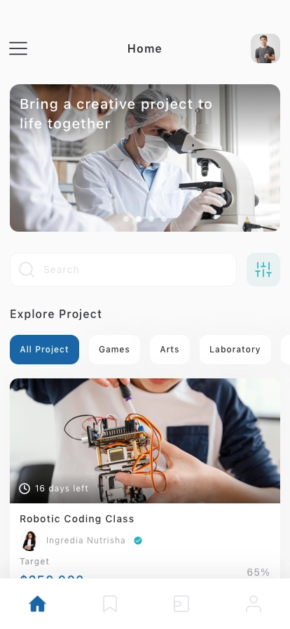 Crowdfunding Mobile App UI Kit - Screenshot 1