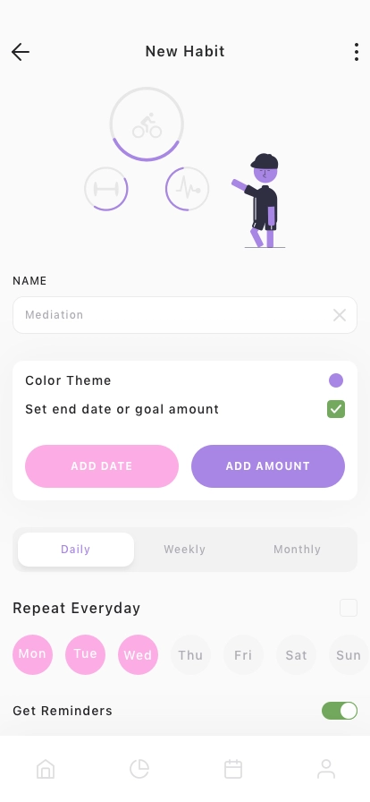 Motivation & Habit Tracker Mobile App UI Kit - Screenshot 4