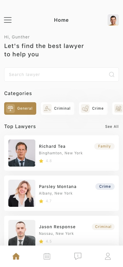 Find Lawyer Mobile App UI Kit - Screenshot 1
