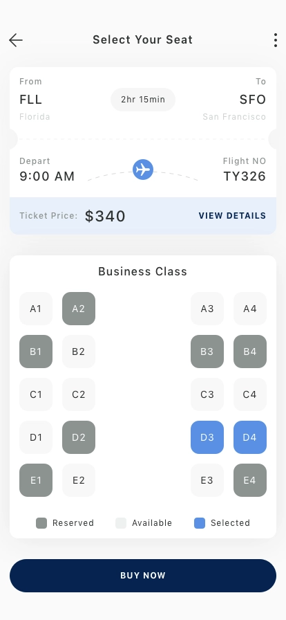 Flight Ticket Booking Mobile App UI Kit - Screenshot 5