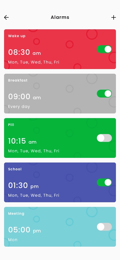 Alarm & Clock Mobile App UI Kit for Figma, Sketch & XD | UIworkshop