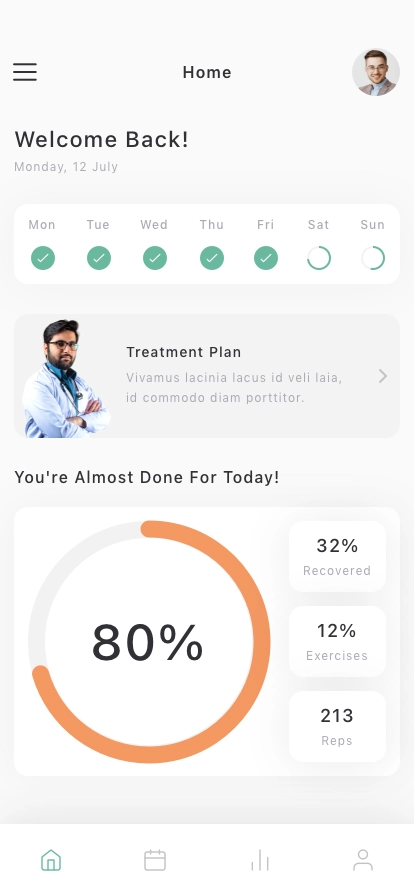 Physical Therapy Mobile App UI Kit - Screenshot 2