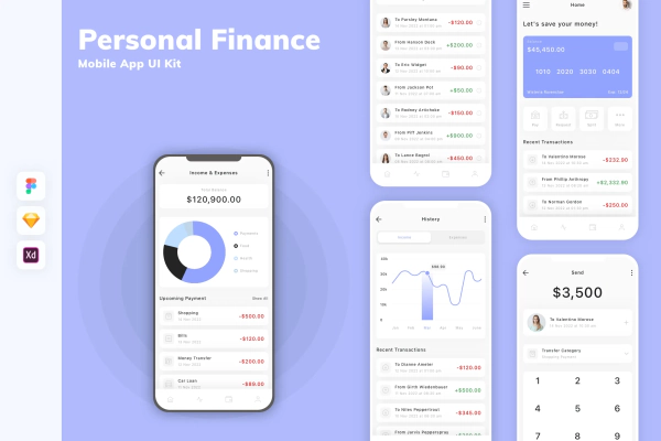 Personal Finance Mobile App UI Kit