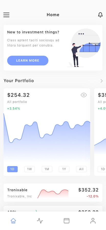 Stock Market Mobile App UI Kit - Screenshot 1