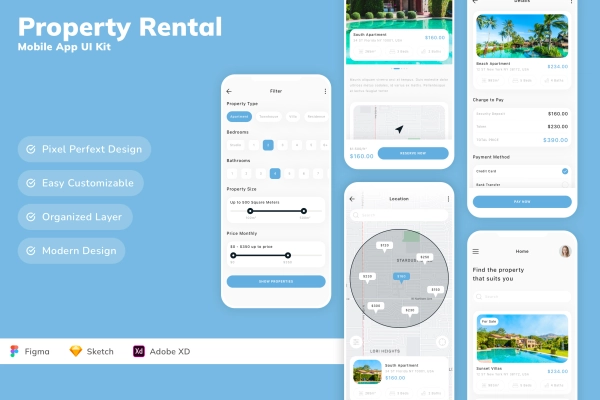Property Rental Mobile App UI Kit