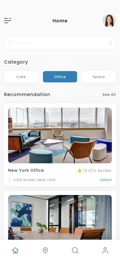 Co-Working Space Finder App UI Kit - Screenshot 1