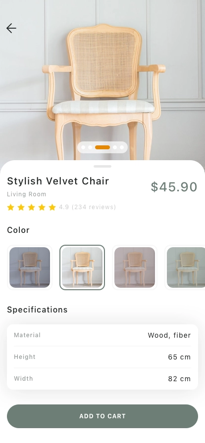 Furniture Shop Mobile App UI Kit - Screenshot 5
