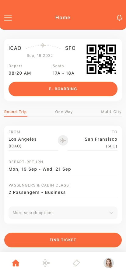 Flight Booking Mobile App UI Kit - Screenshot 1