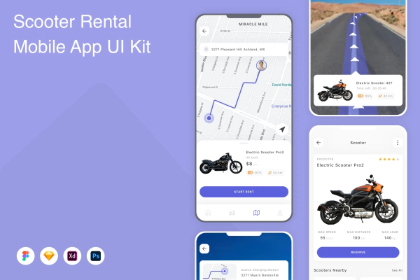 Scooter Rental Mobile App UI Kit