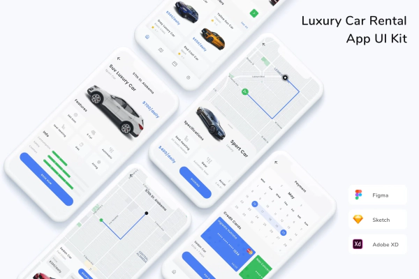 Luxury Car Rental App UI Kit