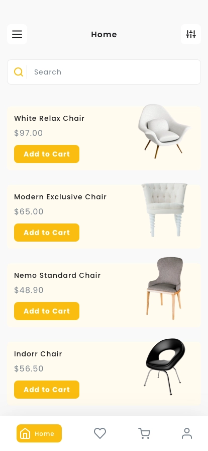Chair Shop e-Commerce Mobile App UI Kit - Screenshot 3