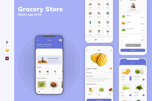 Grocery Store Mobile App UI Kit