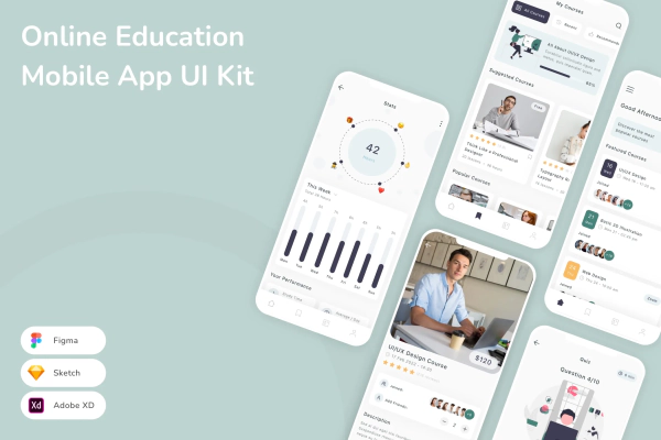 Online Education Mobile App UI Kit