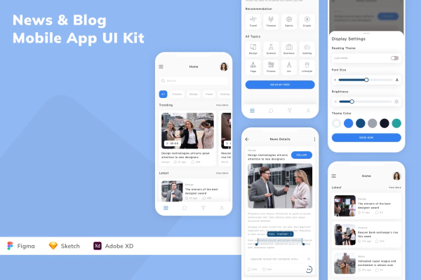 News & Blog Mobile App UI Kit