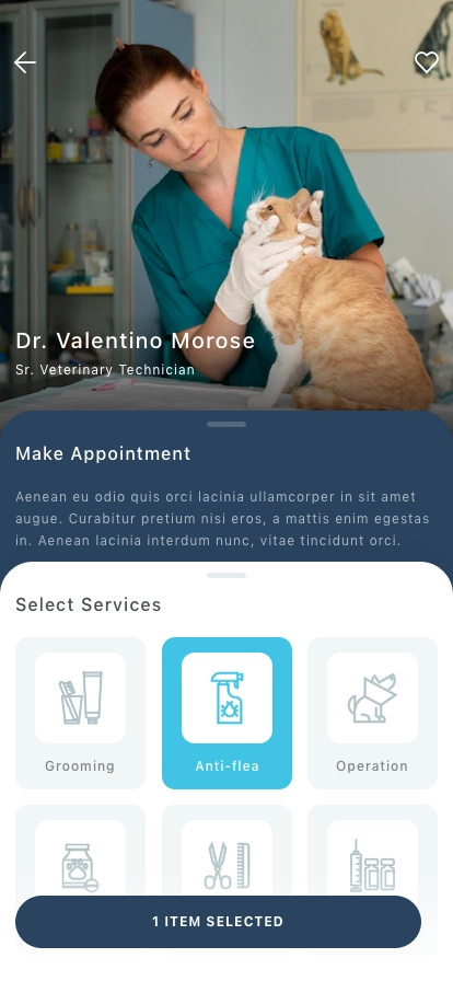 Vet Clinic Mobile App UI Kit - Screenshot 2